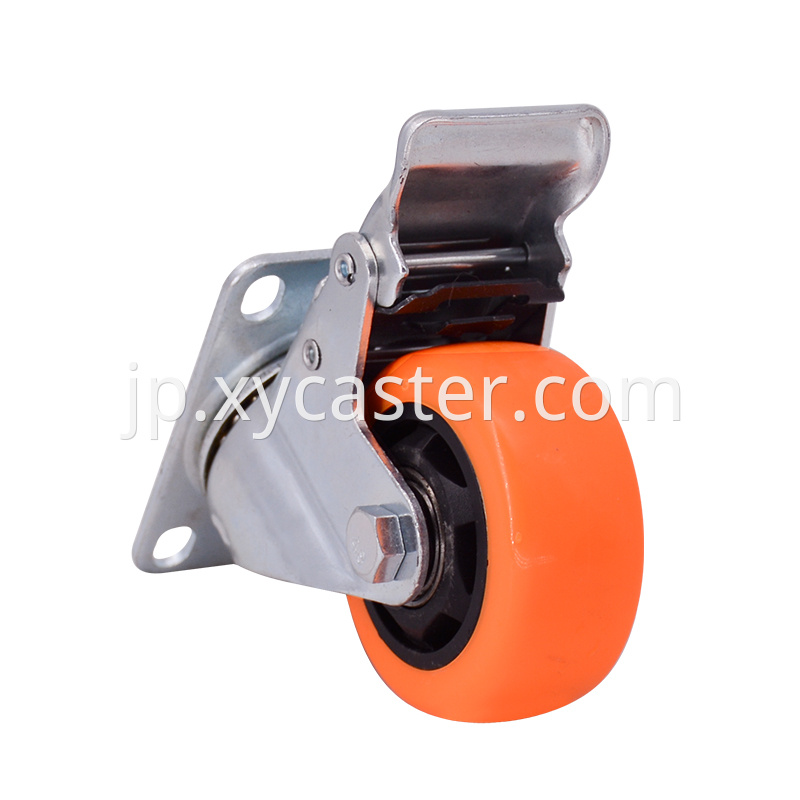 3 Inch Orange Brake Caster Wheel